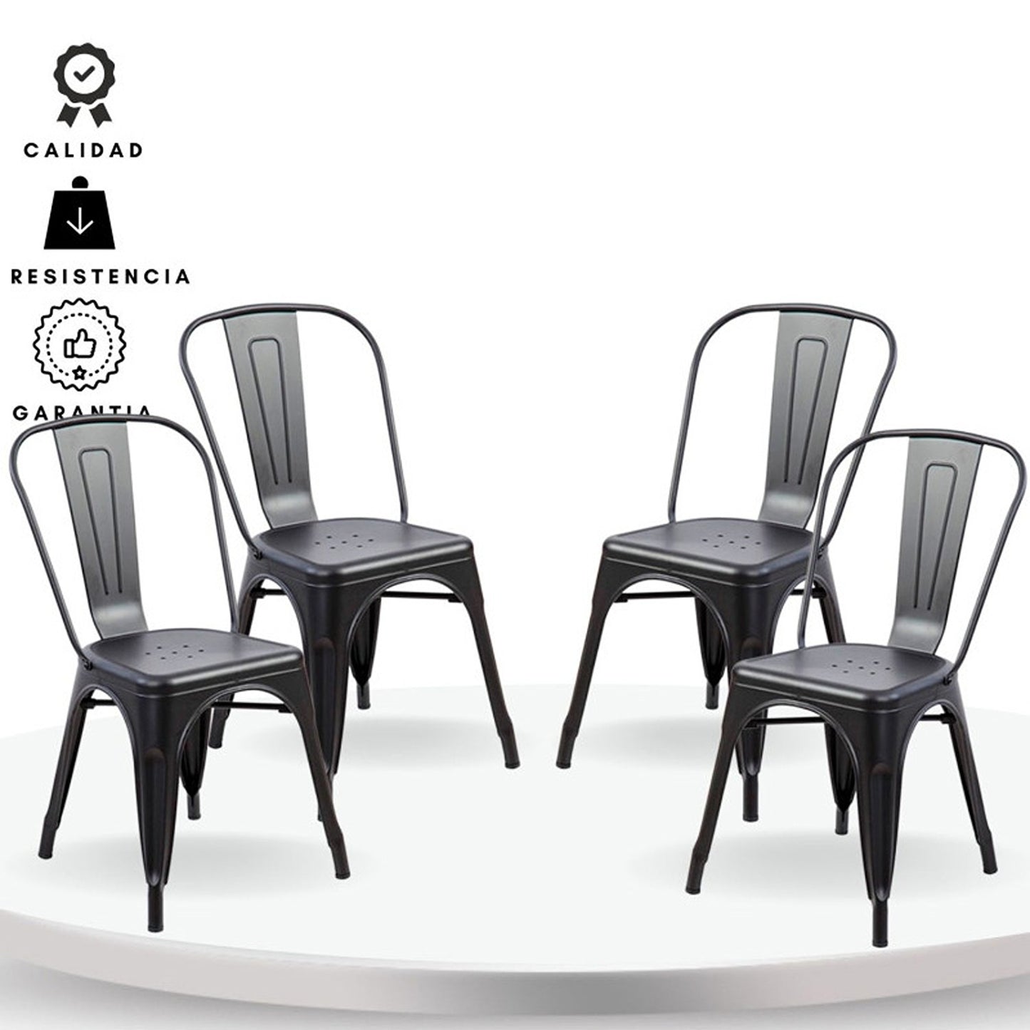 Set x4 Silla Turca Negro