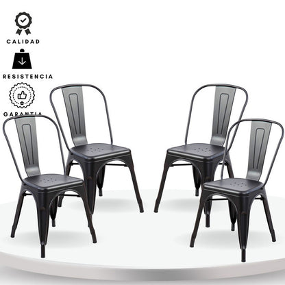 Set x4 Silla Turca Negro