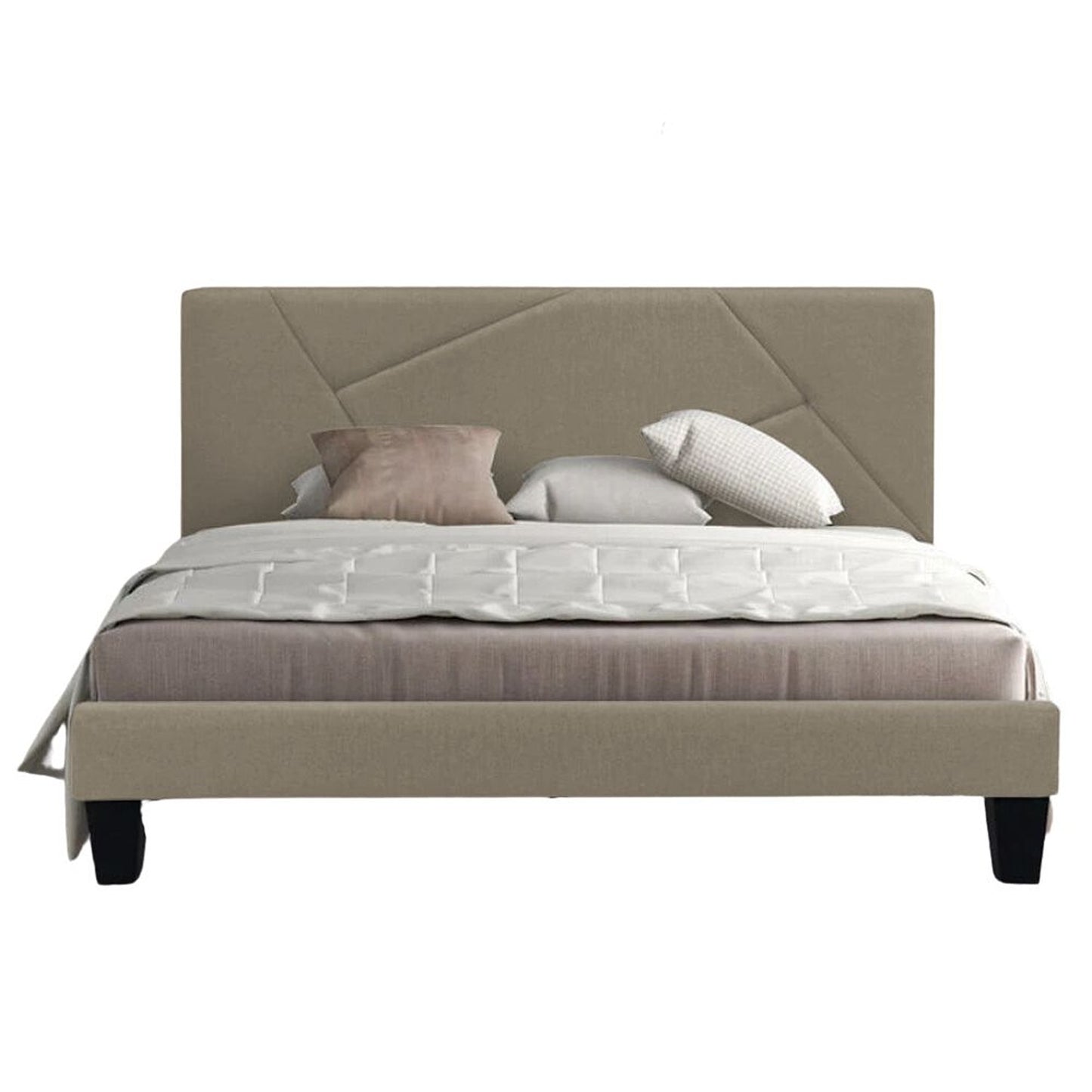 Base Cama Con Espaldar King Hampton Taupe