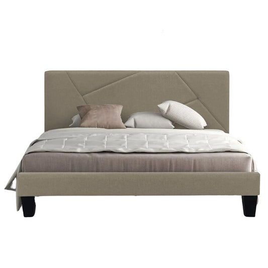Base Cama Con Espaldar King Hampton Taupe