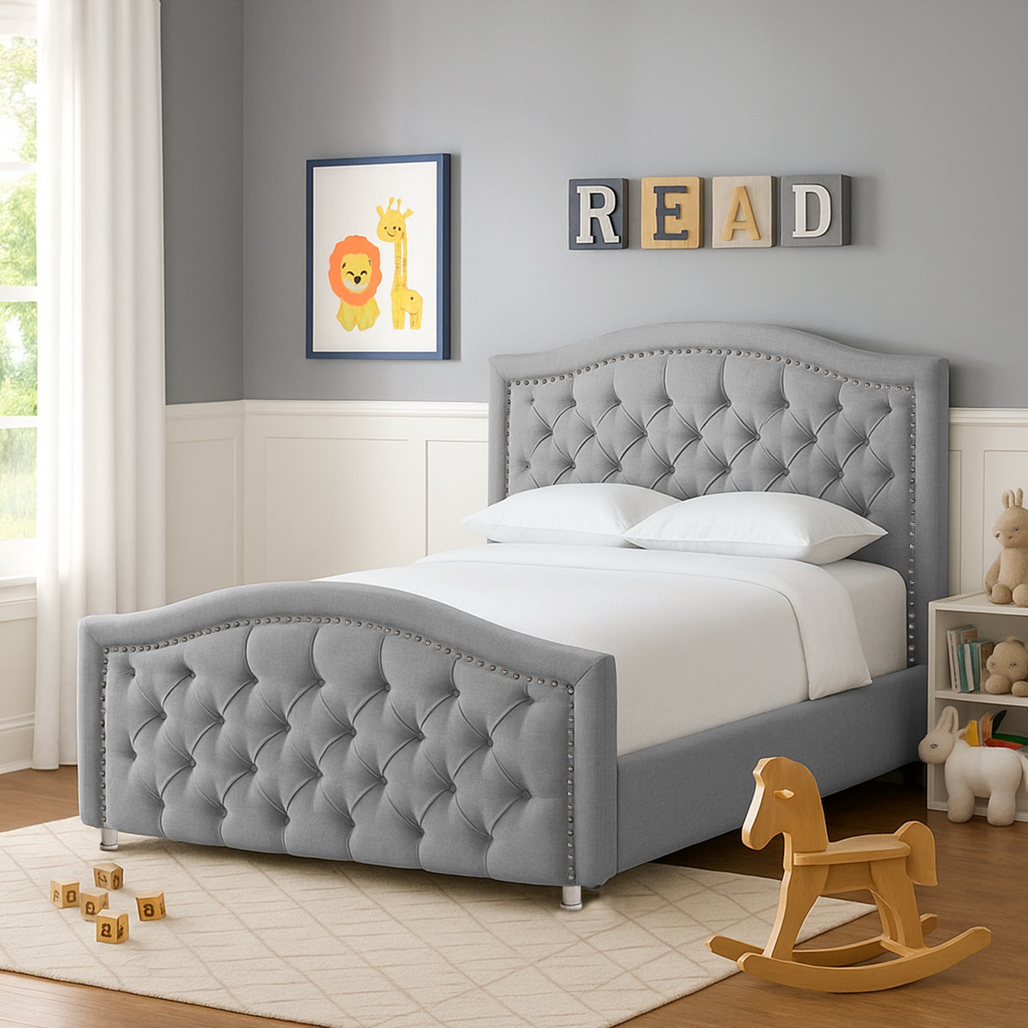 Cama Semidoble Infantil Venecia gris
