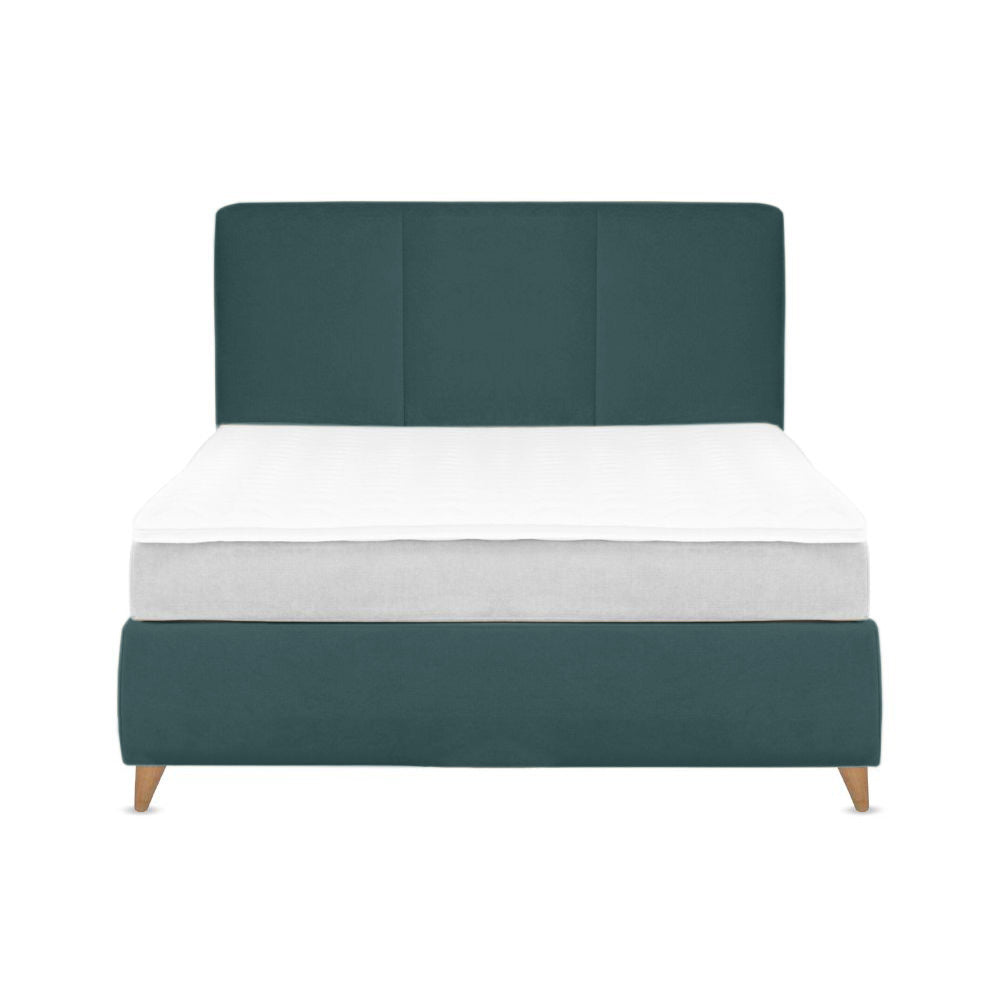 Base Cama Con Espaldar King Pretty Verde