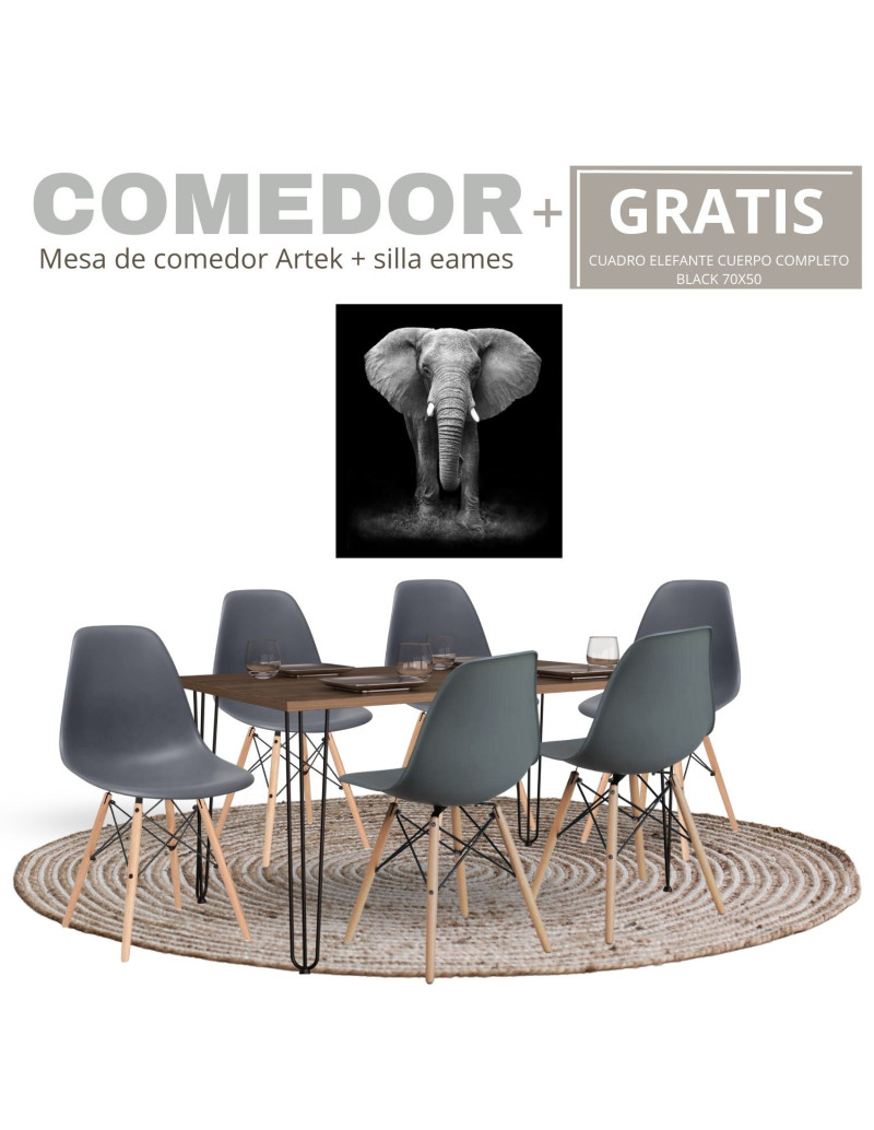 Mesa de comedor Artek miel+ silla eames + GRATIS cuadro 70x50