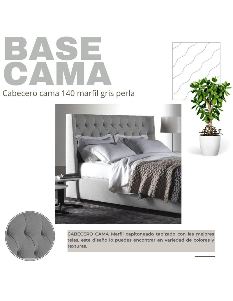 Cabecero cama 140 marfil gris perla