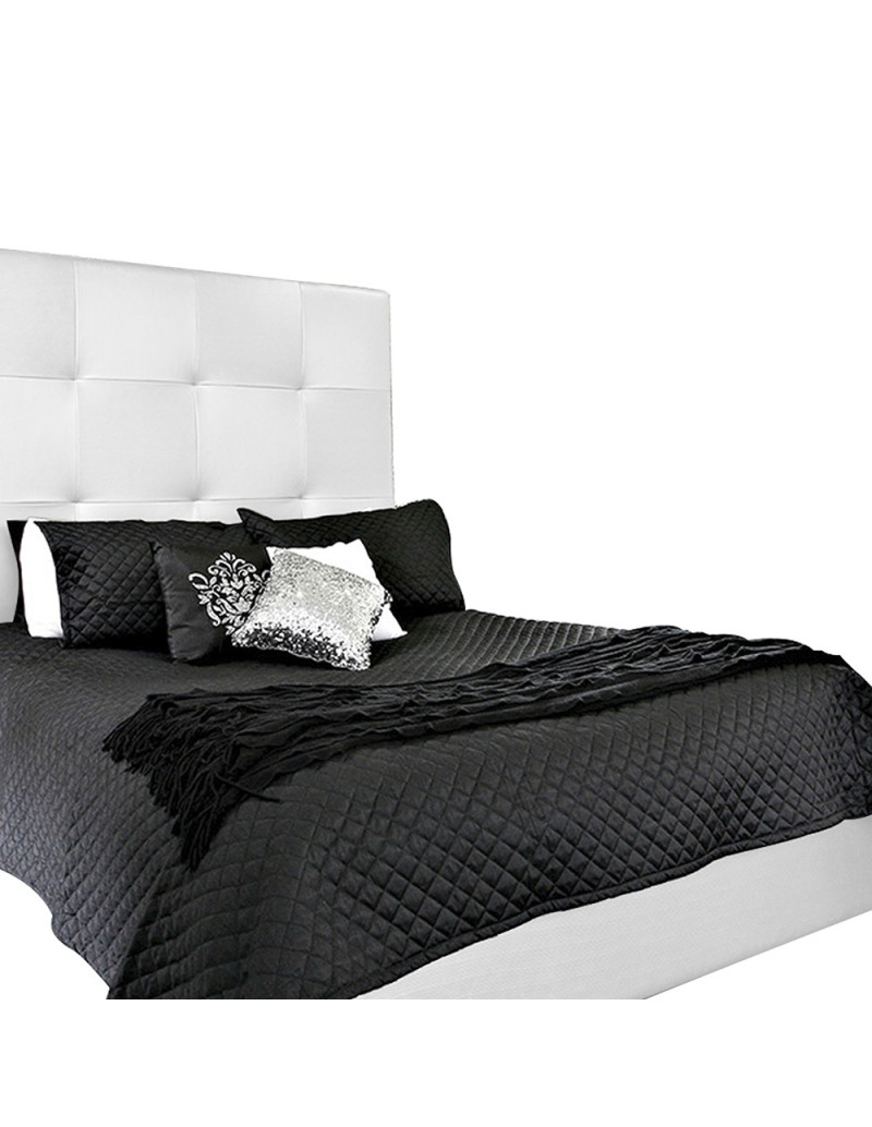 Colchón con base cama queen + espaldar rock blanco
