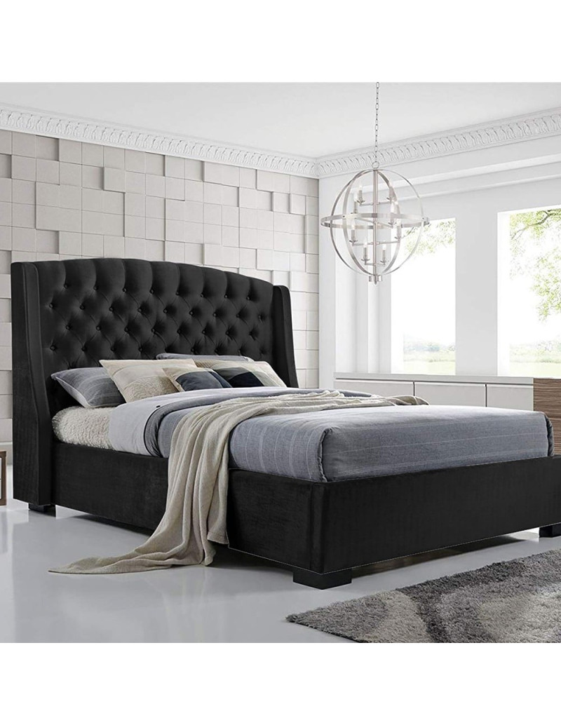 Colchón con base cama king + espaldar italia negro