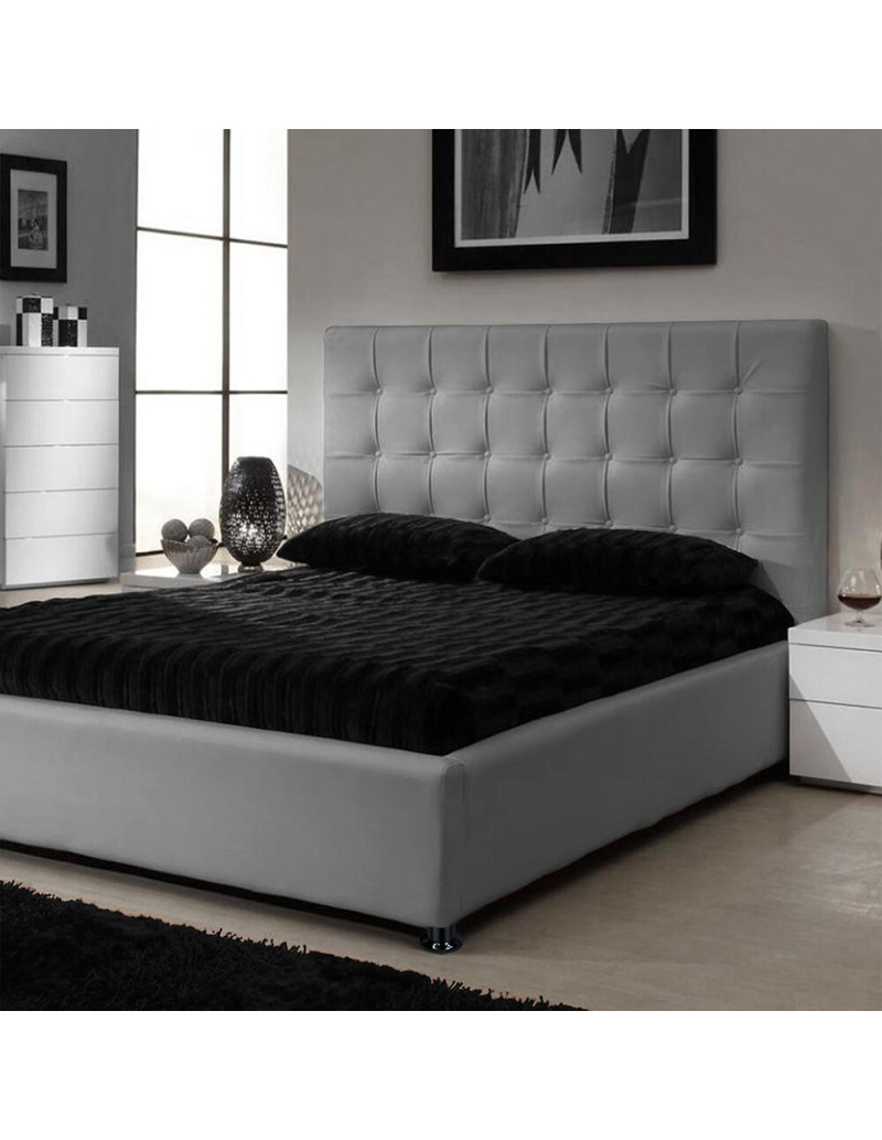 Cama Kingn con Cabecero Ilusion Gris Plata