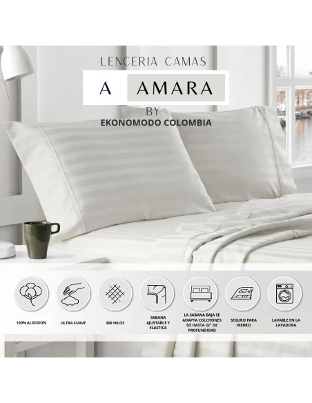 Combo Mousai cama king + colchon 1 Pillow 26 cm + cabecero GRATIS sabanas 300 hilos