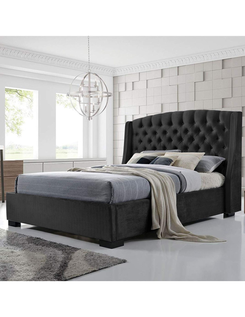 Cama Doble con Cabecero Italia Negro