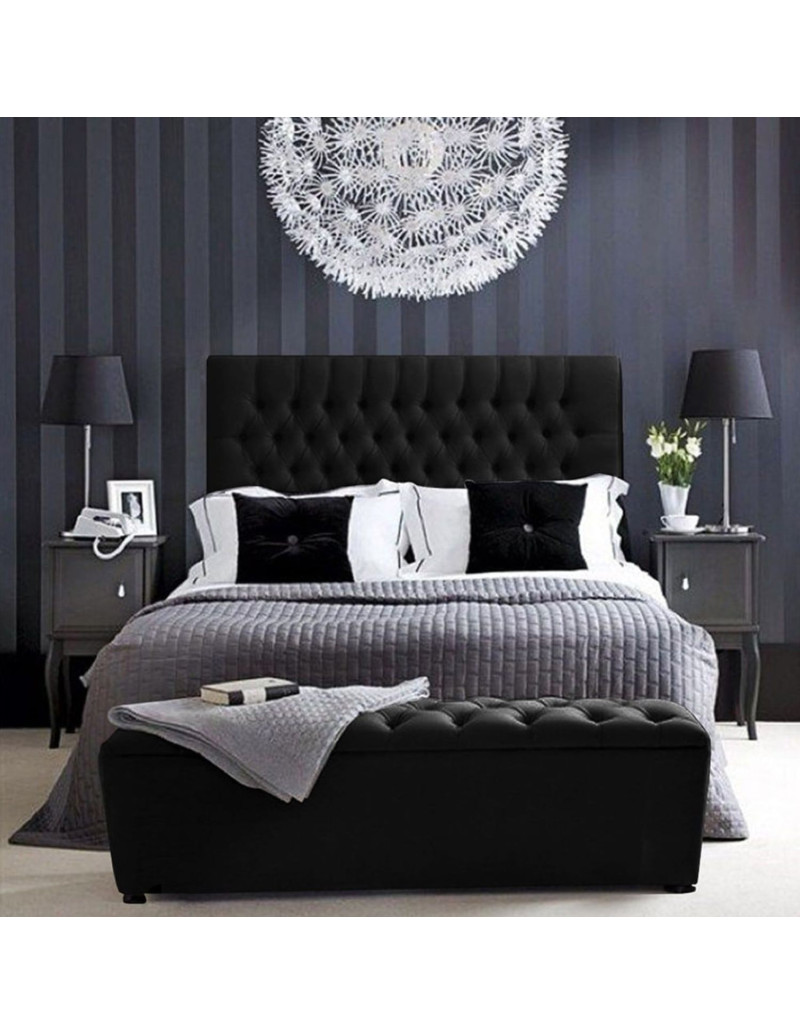 Cama King con Cabecero Paris Negro