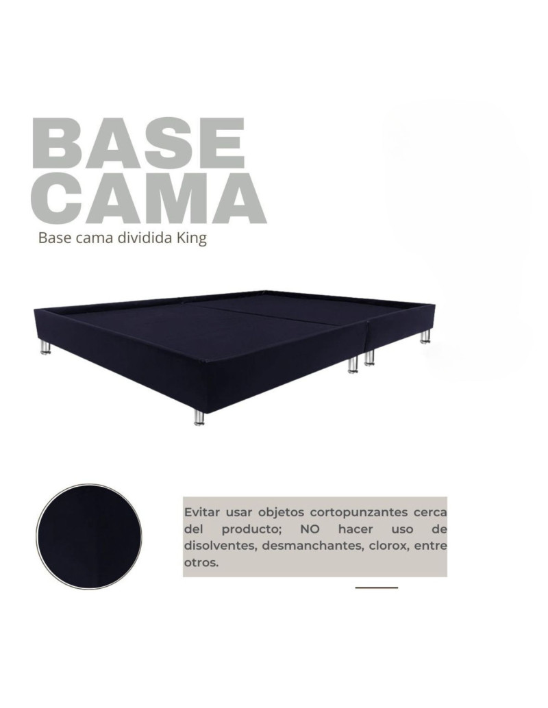 BASE CAMA FLORENCIA DIVIDIDA KING Azul