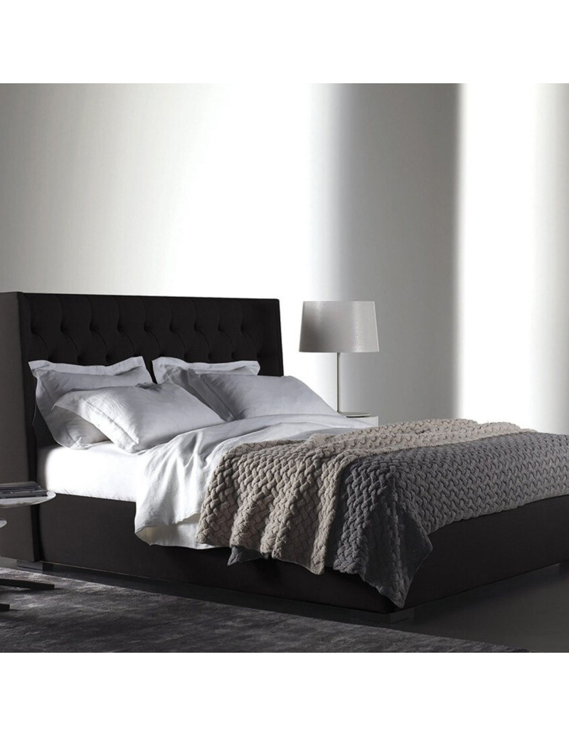 Cama Doble + Cabecero Marfil, Negro