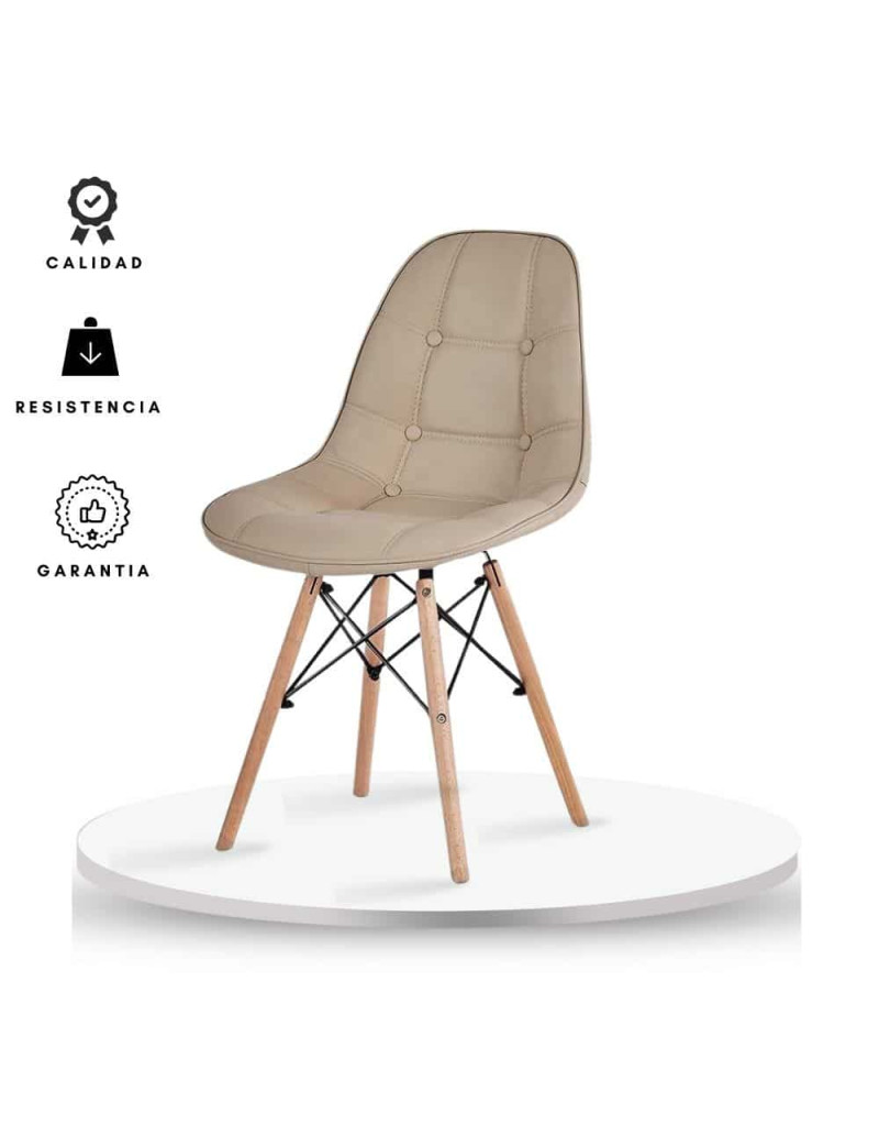 Silla Eames Botones camel