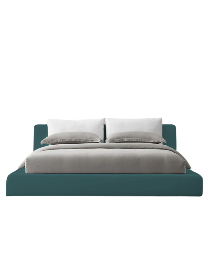 Combo Cama Queen Astoria + Colchon 2 Pillow 32 Cm + Cabecero + Gratis Sabanas 300 Hilos, Verde