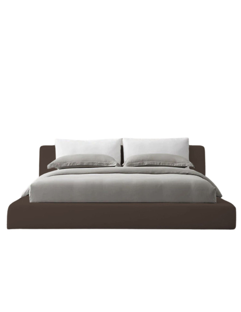 Combo Cama Doble Astoria + Colchon 2 Pillow 32 Cm + Cabecero + Gratis Sabanas 300 Hilos, Café