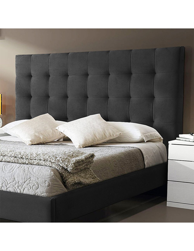 Combo Cama Cabecero Azul Queen Luxury,