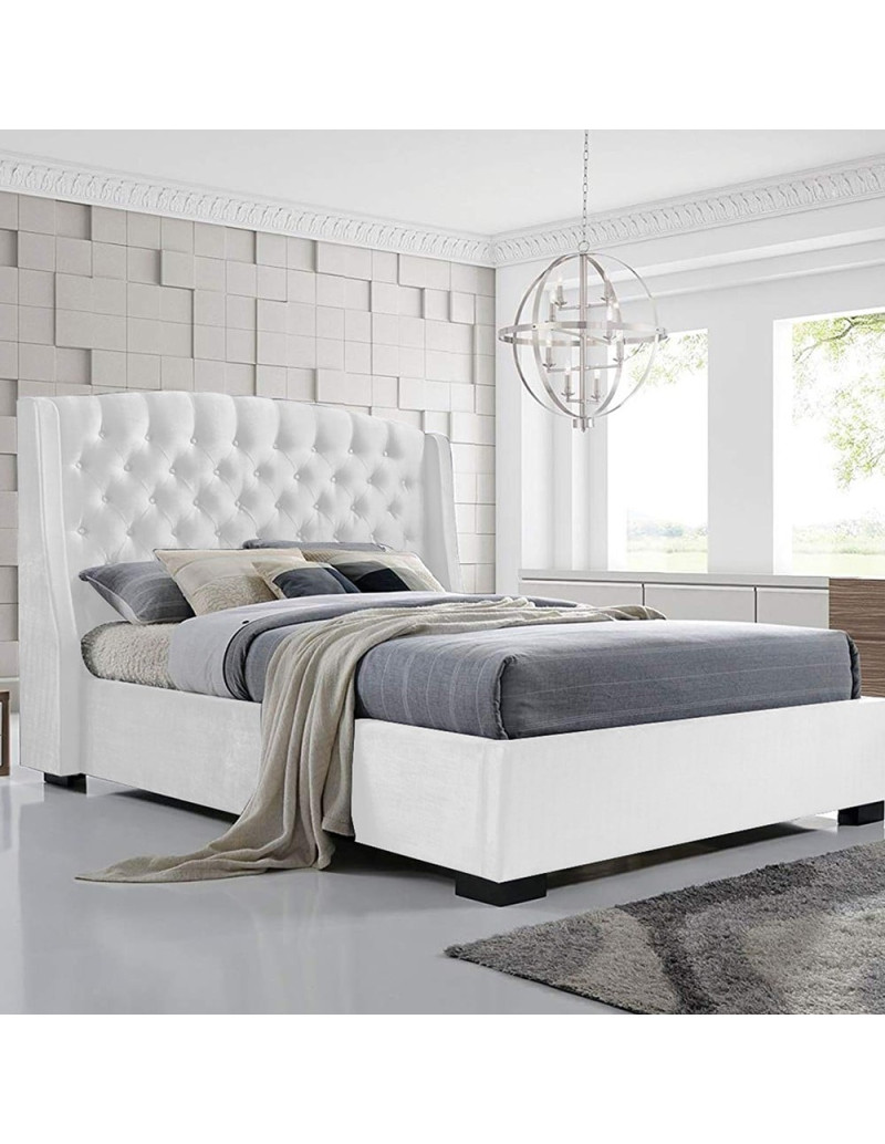 Colchón con base cama king + espaldar italia blanco