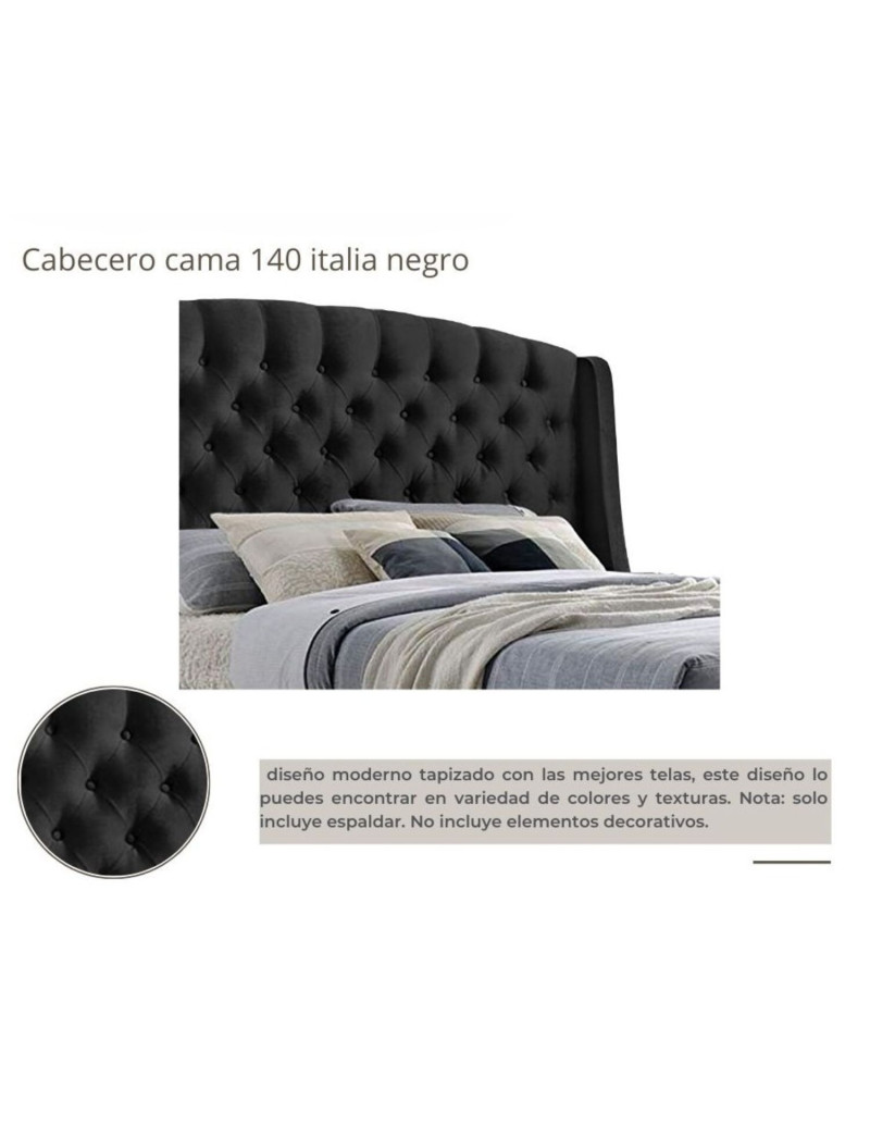 Colchón Con Base Cama King + Espaldar Italia, Negro