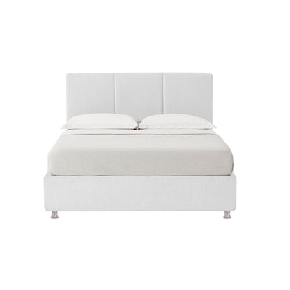 Base Cama Con Espaldar King Pretty  Blanco