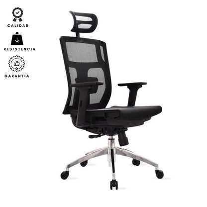 Silla De Oficina Lyd Presidente 113X47X51 Negra