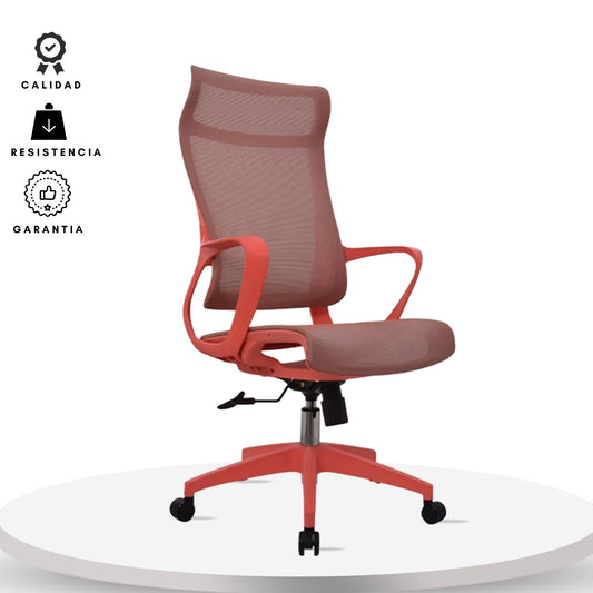 Silla De Oficina Slim Malla Presidente 139X48X52 Roja