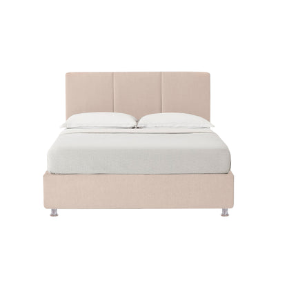 Base Cama Con Espaldar Queen Pretty  Beige