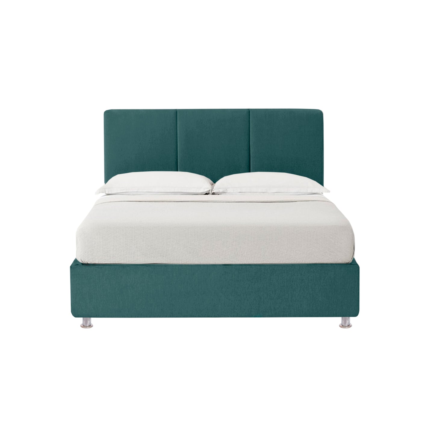 Base Cama Con Espaldar King Pretty  Verde