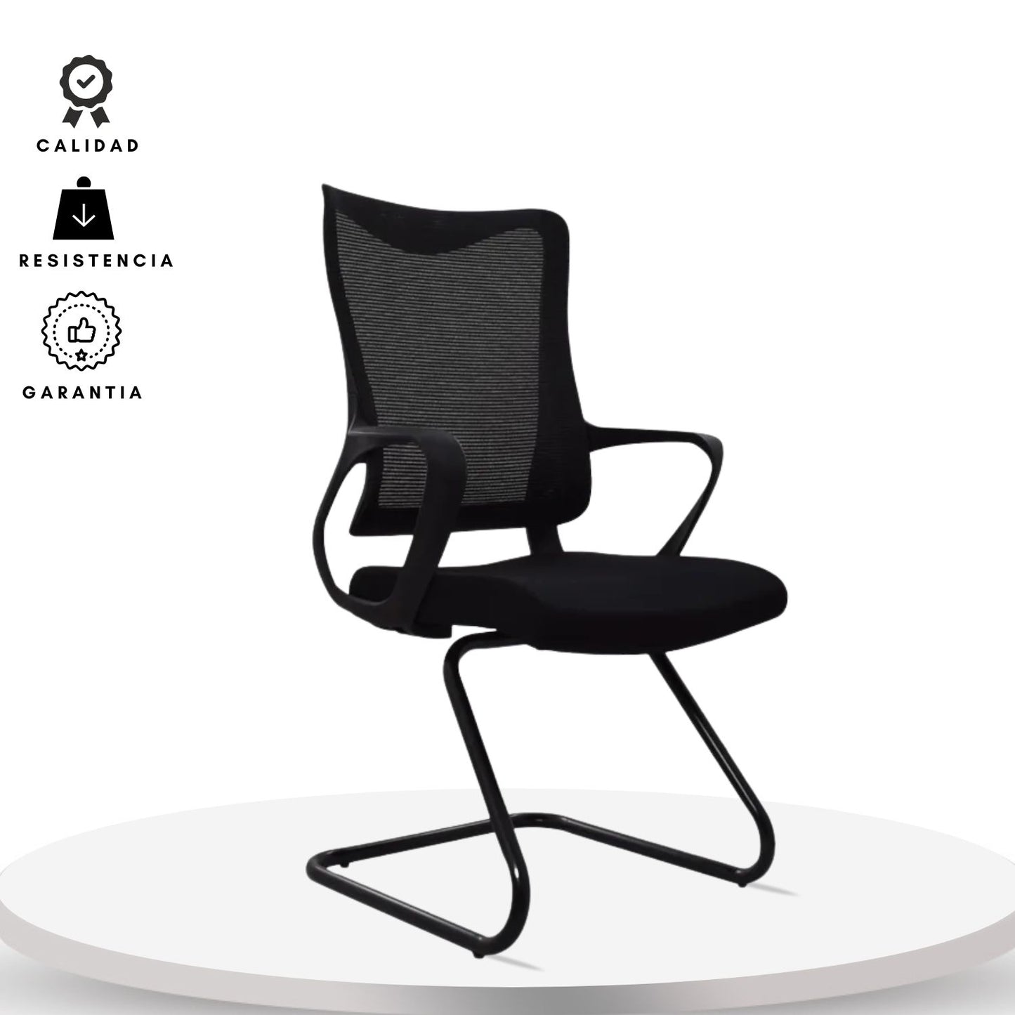 Silla De Oficina Slim Interlocutora Gerente 102X49X52 Negra