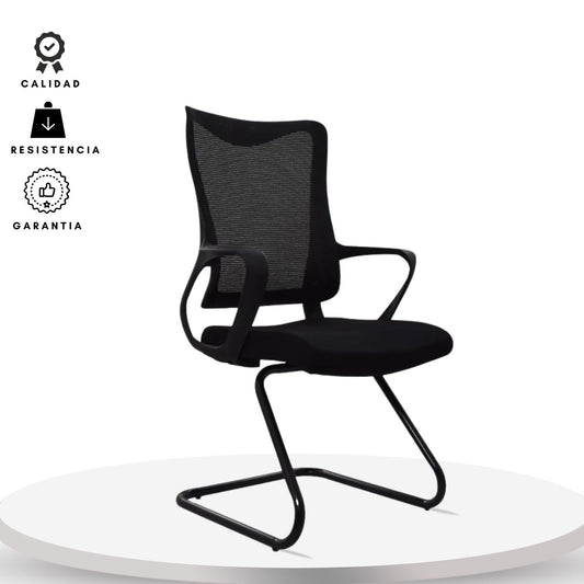 Silla De Oficina Slim Interlocutora Gerente 102X49X52 Negra