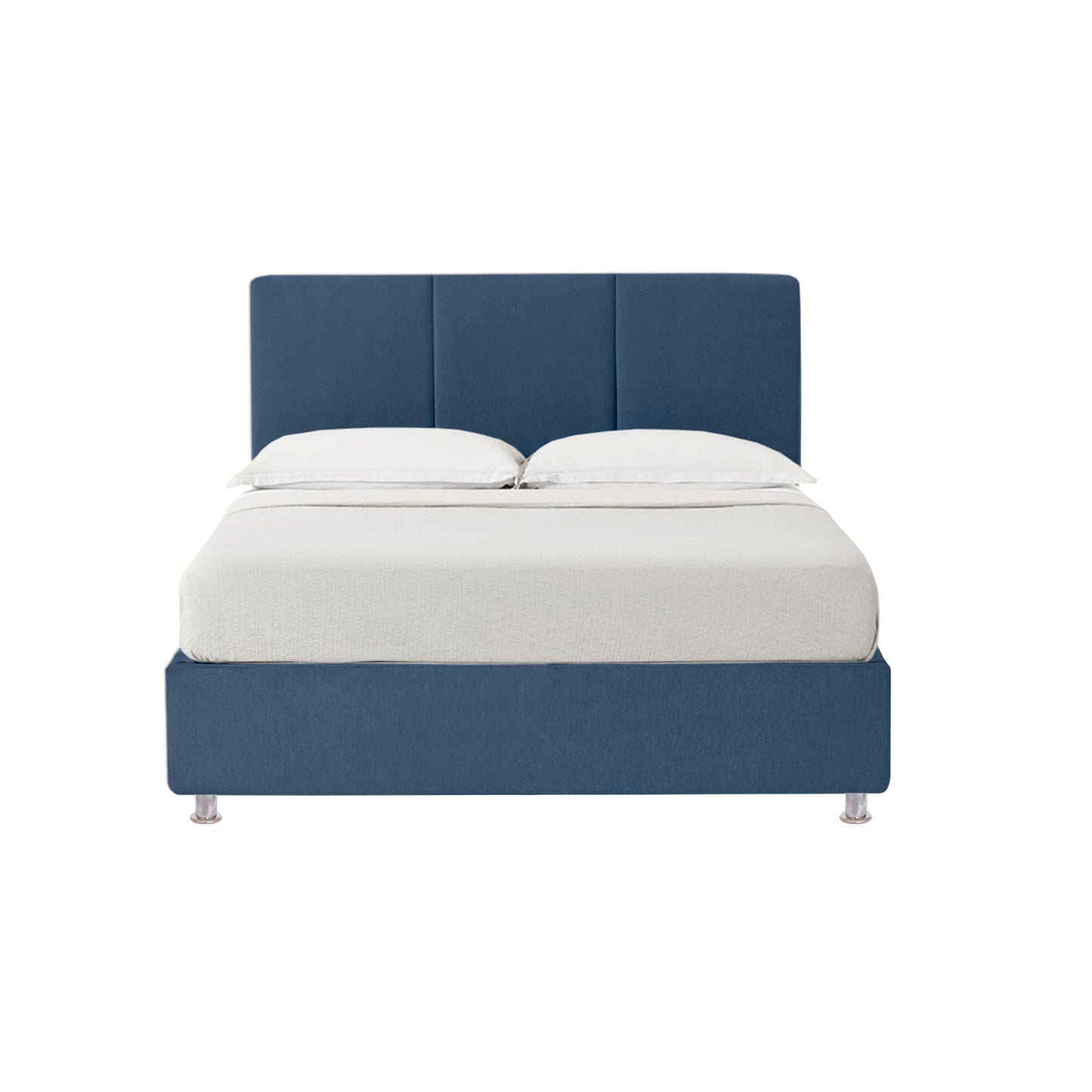 Base Cama Con Espaldar Doble Pretty  Azul