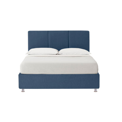 Base Cama Con Espaldar Doble Pretty  Azul