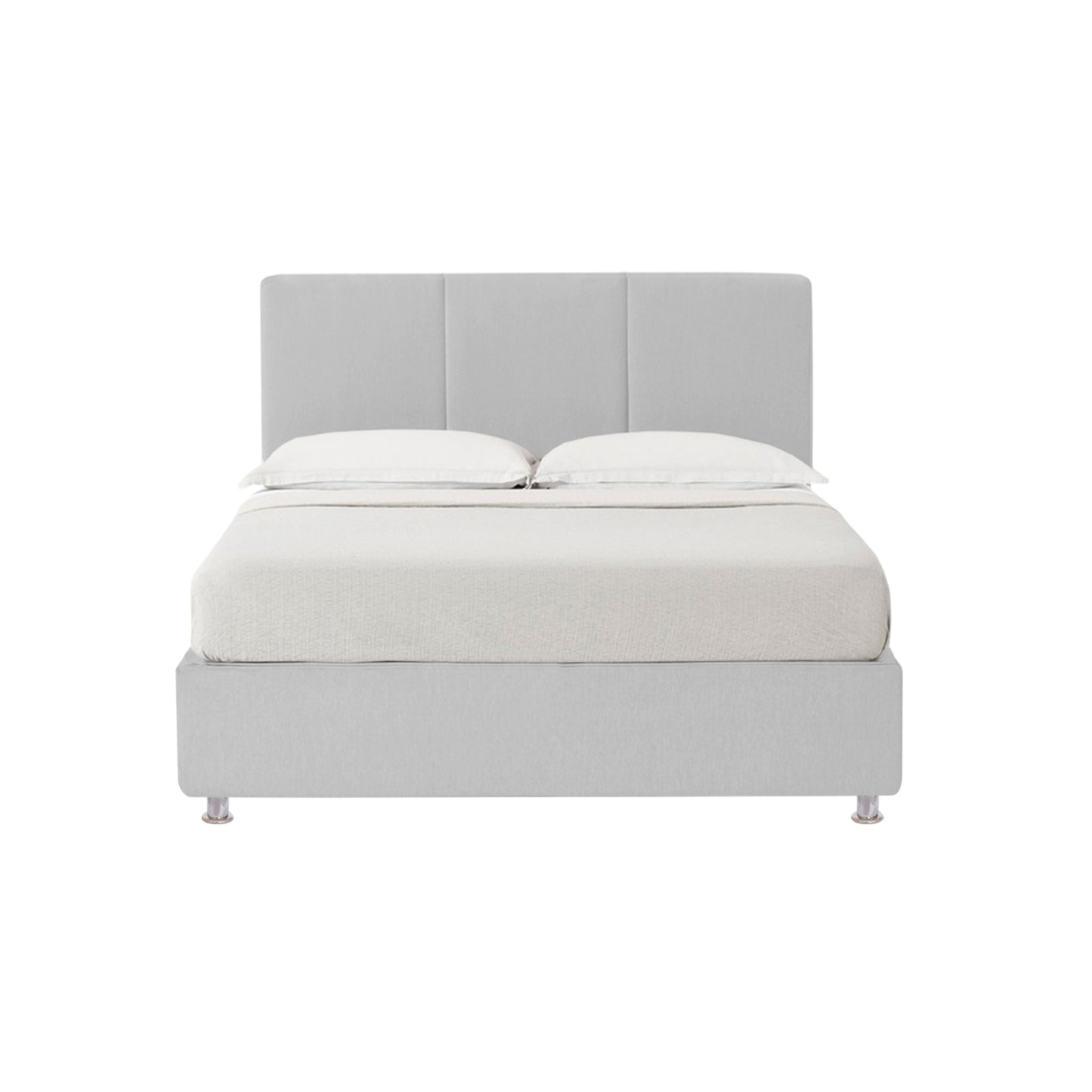 Base Cama Con Espaldar Sencillo Pretty  Gris Perla