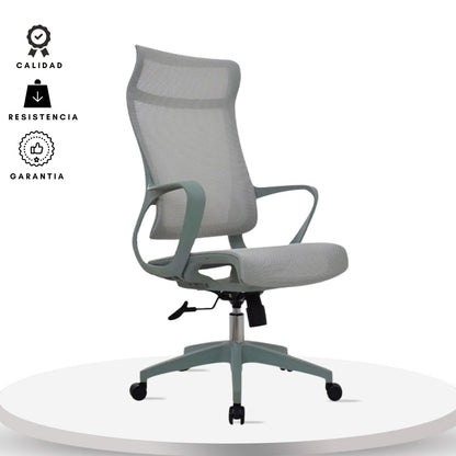 Silla De Oficina Slim Malla Presidente 139X48X52 Verde