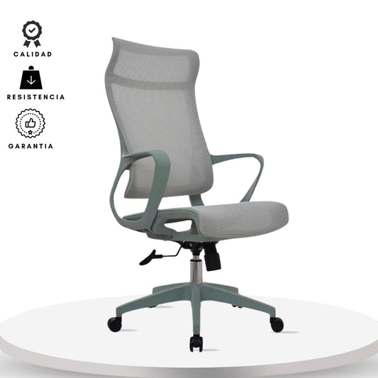 Silla De Oficina Slim Malla Presidente 139X48X52 Verde