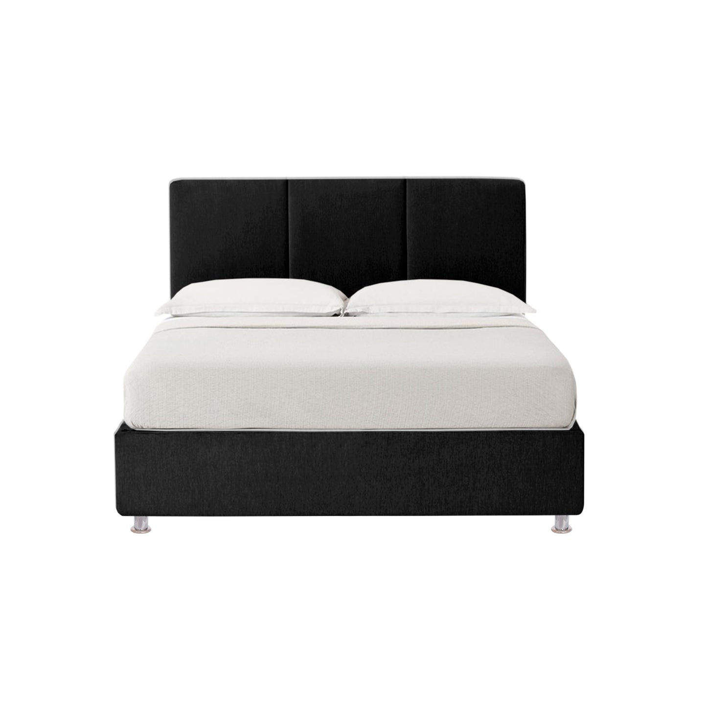 Base Cama Con Espaldar Doble Pretty  Negro