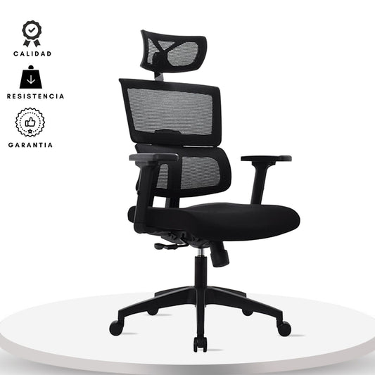 Silla De Oficina Lorient Premium Base Nylon 116X54X51 Negro