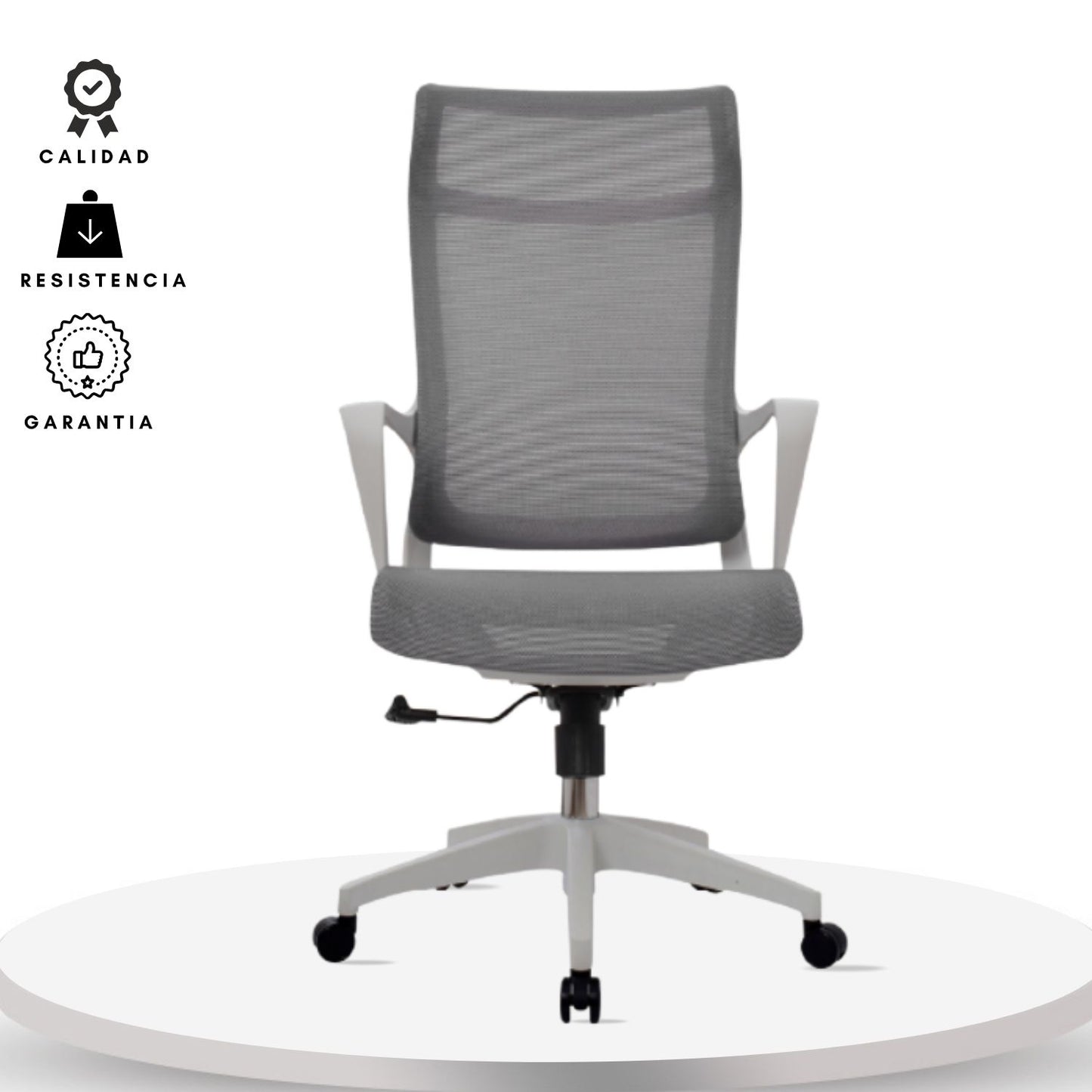 Silla De Oficina Slim Malla Presidente 139X48X52 Gris