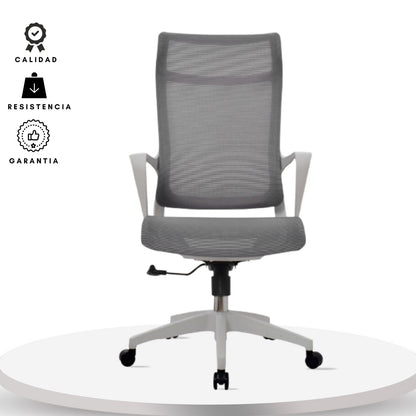 Silla De Oficina Slim Malla Presidente 139X48X52 Gris