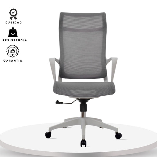 Silla De Oficina Slim Malla Presidente 139X48X52 Gris