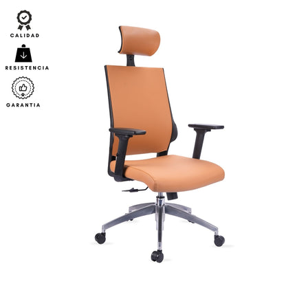 Silla De Oficina Vizza Presidente 128X63X52 Café