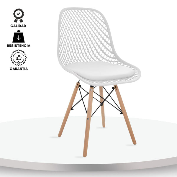Silla Eames Exclusive Con Cojin Blanco 86x46x51