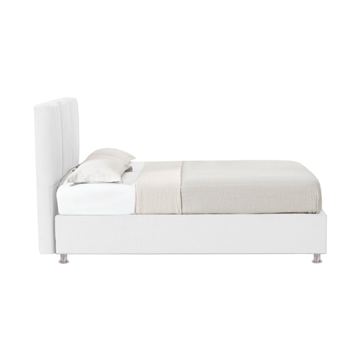 Base Cama Con Espaldar King Pretty  Blanco