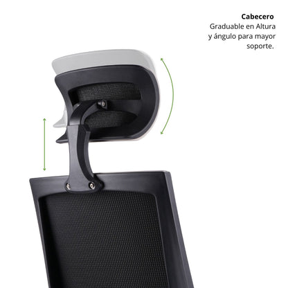 Silla De Oficina Vizza Presidente 128X63X52 Gris