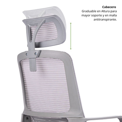 Silla De Oficina Karlo Presidente 108X60X50 Gris