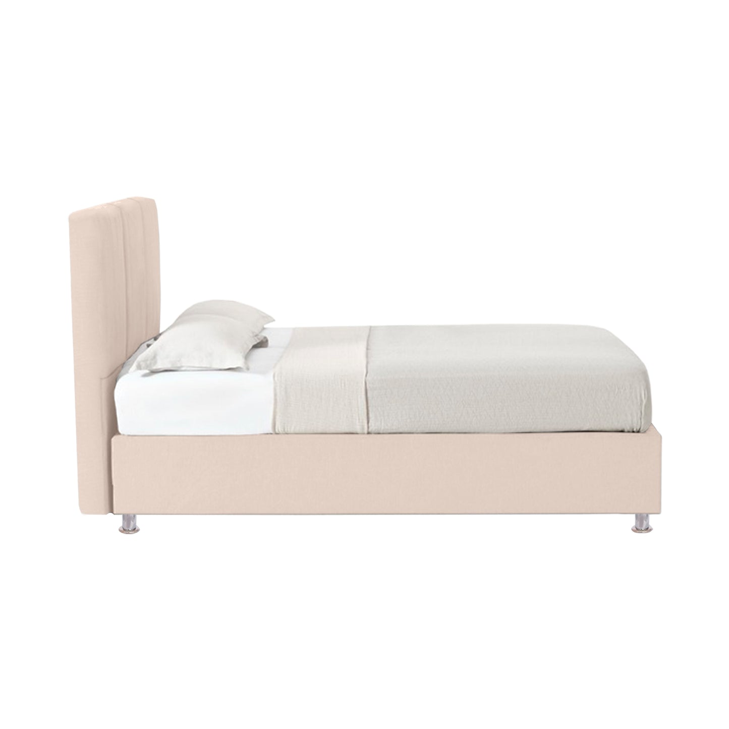 Base Cama Con Espaldar King Pretty  Beige
