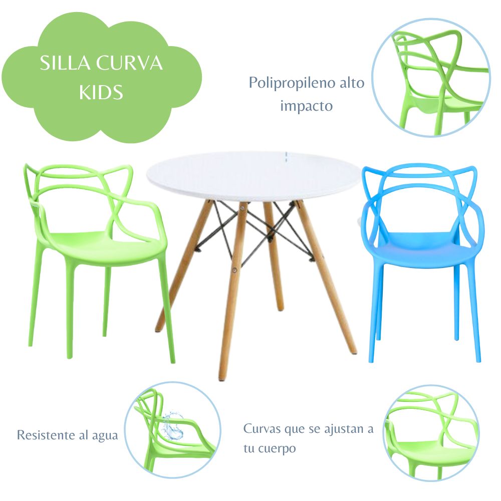 Silla Infantil Curva Streem  azul
