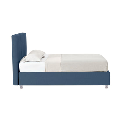 Base Cama Con Espaldar Doble Pretty  Azul