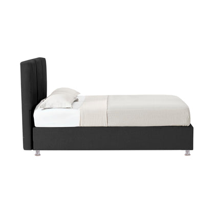 Base Cama Con Espaldar Doble Pretty  Negro