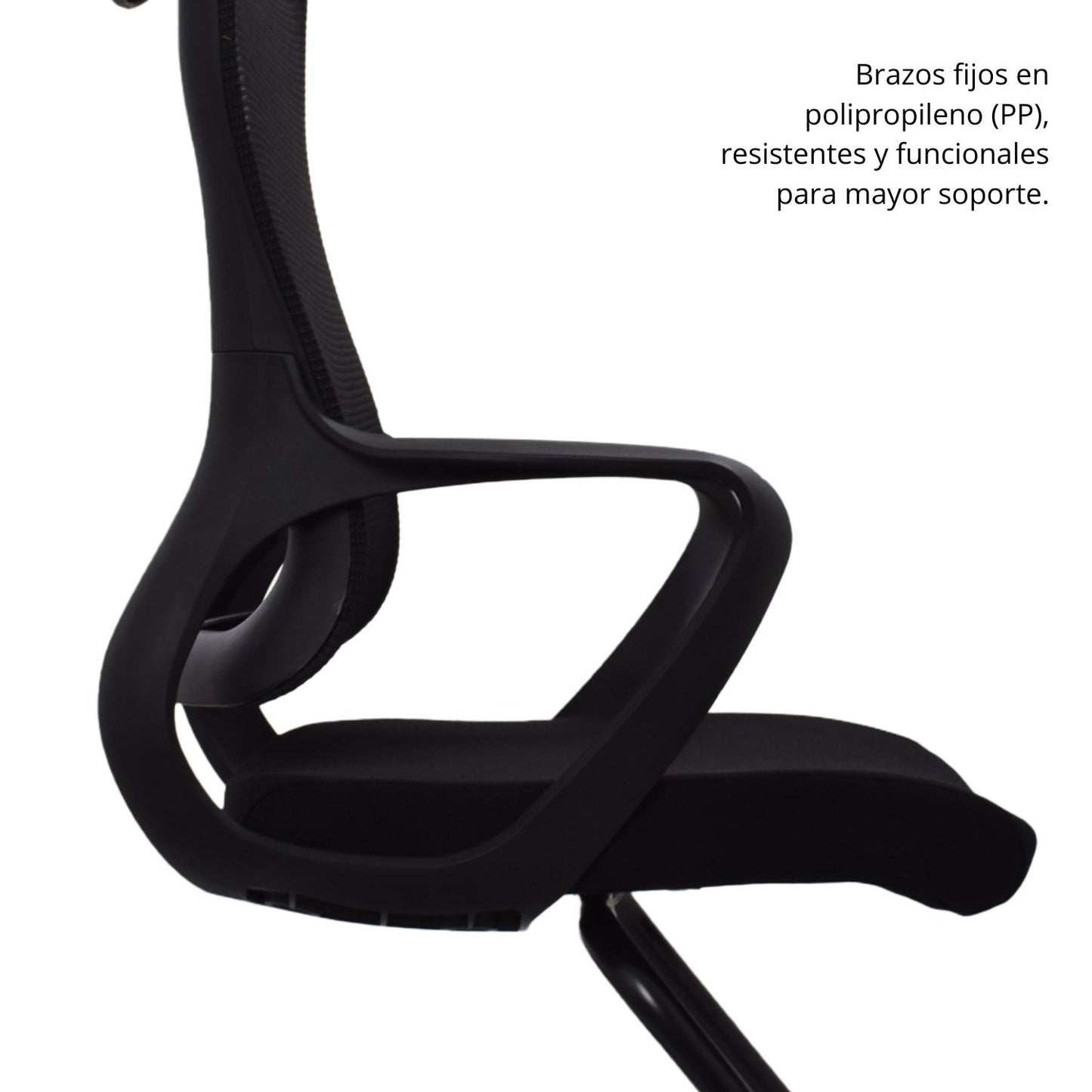 Silla De Oficina Slim Interlocutora Gerente 102X49X52 Negra