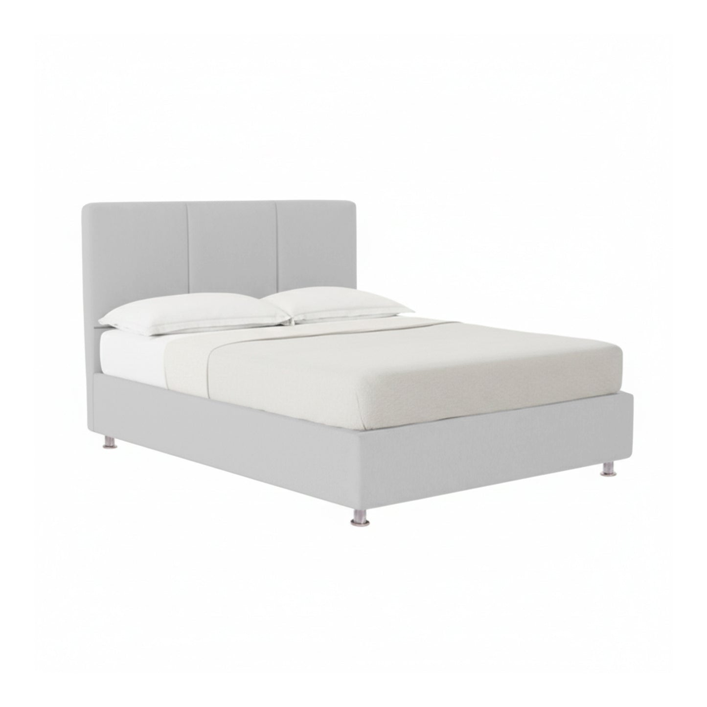 Base Cama Con Espaldar King Pretty  Gris Perla